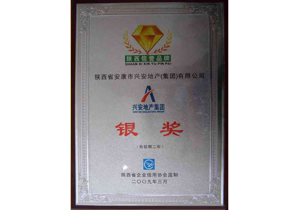 2009年陜西省信譽(yù)品牌銀獎